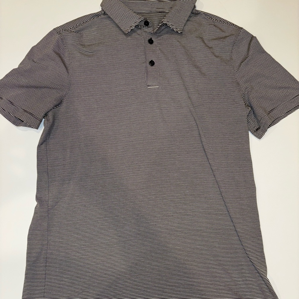Men's Lululemon Black Striped Polo Shirt